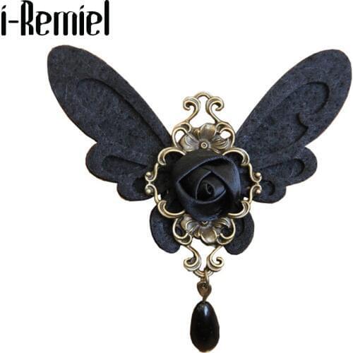 I-Remiel Ladies Butterfly Antique Fabric Brooch Buckle Handmade Vintage Corsage Pins & Brooches Suits Clothing Women Accessories