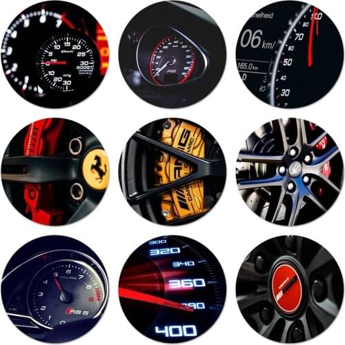 Car Tire Wheel Dashboard Icons Pins Badge Decoration Brooches Metal Badges For Backpack Decoration