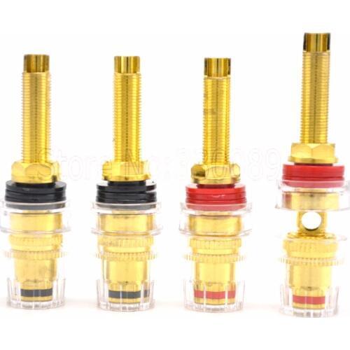 4pcs Gold plated audio Speaker cable binding post long thread terminals