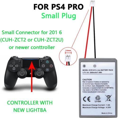 2000mAh 3.7V Battery for Sony PS4 Pro Slim Bluetooth Dual Shock Controller Second Generation CUH-ZCT2 or CUH-ZCT2U