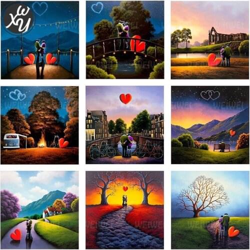 Sweet Lover Diamond Painting for Adults Heart Diamond Mosaic Romantic Sweetheart Cross Stitch Kits Family Handicrafts Decor Home