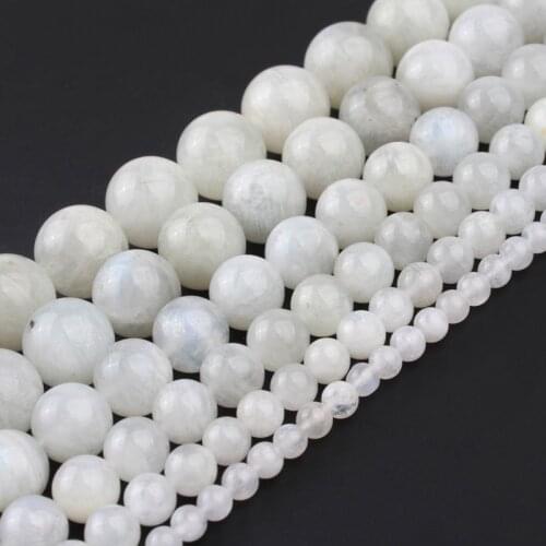 Pick Size 6/8/10mm Natural Blue Moonstone Beads Round Loose Beads For Jewelry Ornament Blue Moonstone Diy Making
