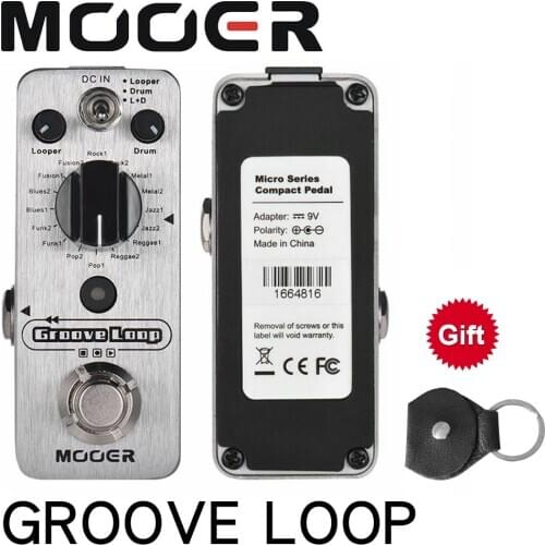 MOOER Groove Loop Drum Machine & Looper Pedal 3 Modes Max. 20min Recording Time Tap Tempo True Bypass Full Metal Shell
