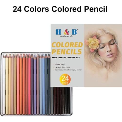 Colored Pencils 24 Colors Character Painting Skin Tone Pen Set Colored Pencil Portrait Hand-painted Art Painting Supplies