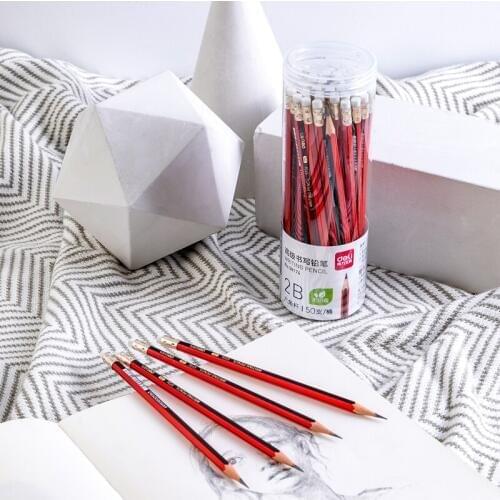 Deli 58174, 2b hexagonal advanced graphite pencil, writing pen, log non-toxic pencil, student office stationery
