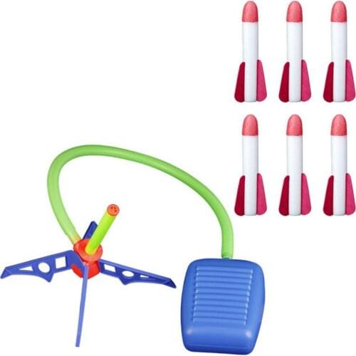 Childrens Outdoor Toy Bubble Machine Pedal Press The Rocket Bubble Toy Rocket Jump Jet Launcher Stocking Stuffed Toys