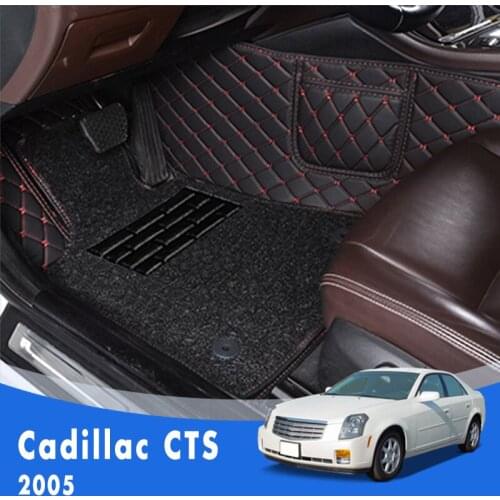 Double Layer Wire Loop Carpets Car Floor Mats For Cadillac CTS 2005 Accessories Interior Decoration Waterproof Cover Styling