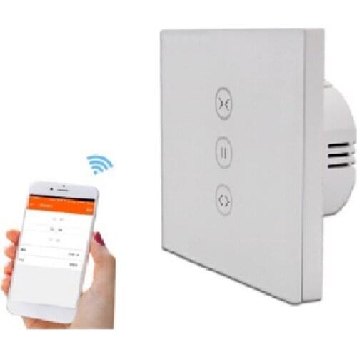 EU Touch Wall Light Switch Smart WiFi Glass Panel Touch Sensor Curtain Wall Switch Shutter on-off Via Telephone
