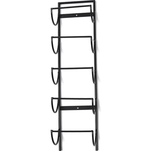 HOT 5 Bottle Iron Wall Wine Holder Simple Hanging Wine Rack Storage Holder Shelf Bar Kitchen Rack Bottle Display Stand