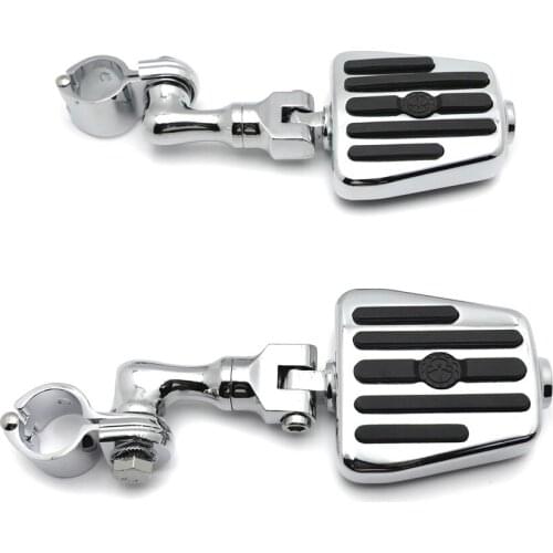 Chrome Free Shipping 3" Gear Skull FootPeg 1.25" 32mm For Harley Davidson Honda Yamaha Engine Guard Aftermarket Motorcycle Parts