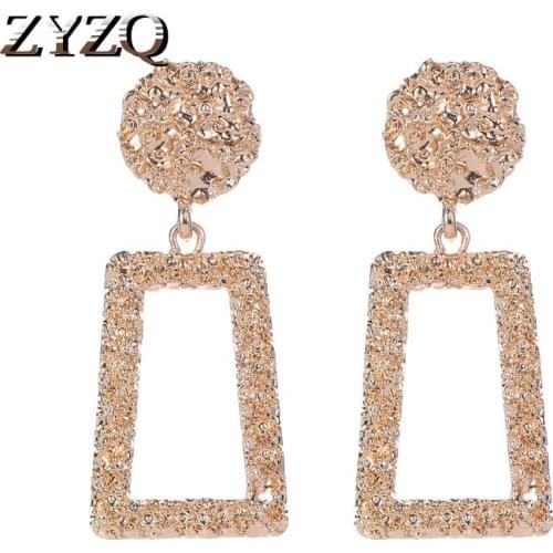 ZYZQ Trendy Romantic Geometric Earrings For Women Passionate Red Color Bright Yellow Color Allow Wholesale Lots&Bulk Hot Selling
