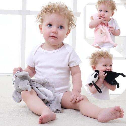 Cartoon Panda Monkey Doll Newborn Baby Comforter Blankie Soothing Bib Towel Toy Soft Soother Towel Cartoon Animal Plush Toys