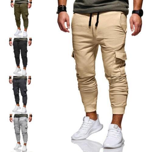 Men Casual Sport Long Pants Tracksuit Fitness Workout Joggers Gym Trousers men casual pants hiphop mans fashion pants