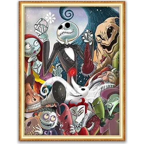Tim Burton DIY 11CT Embroidery Cross Stitch Kits Craft Needlework Set Cotton Thread Printed Canvas Home Decoration Dropshipping