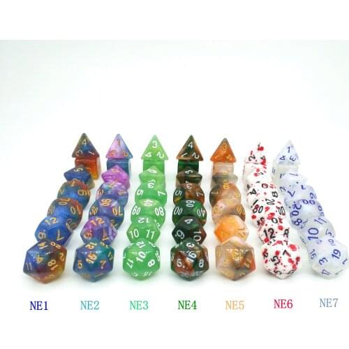 TITANS Nebula Galaxy Dices Poly DnD Dice Set Special Color Perudo Dice D4-D20 for Table Board Games
