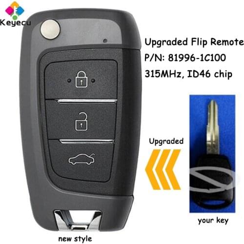 KEYECU Upgraded Folding Remote Control Car Key With 315MHz ID46 Chip - FOB for Hyundai Accent Verna Getz Click P/N: 81996-1C100