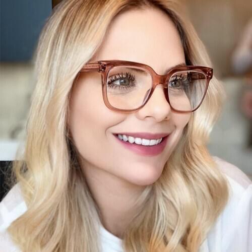 Transparent Women glasses for computer fashion Square Brand Glasses for Women Eyeglasses Big Optical Frame Eyewear