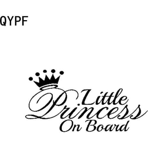 QYPF 15.2CM*7.8CM Little Princess On Board Car Vinyl Sticker Decal Black/Sliver C14-0007