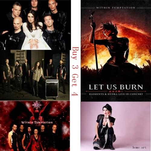 Within Temptation music Clear Image Wall Stickers Home Decoration Good Quality Prints White Coated Paper