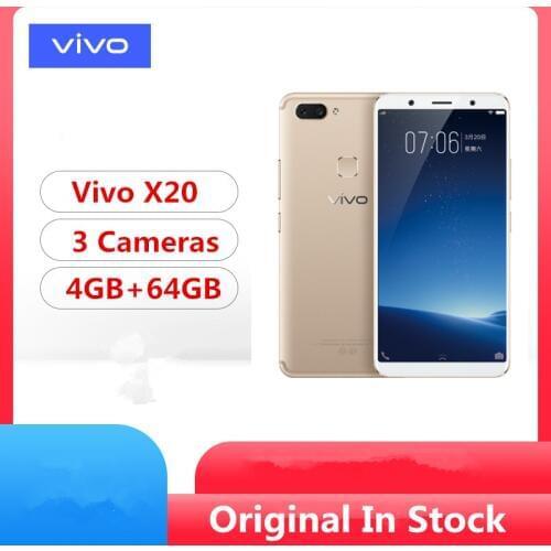 Original Vivo X20 4G LTE Mobile Phone Snapdragon 660 Android 7.1 6.01" Super AMOLED 4GB RAM 64GB ROM 12.0MP Fingerprint Face ID