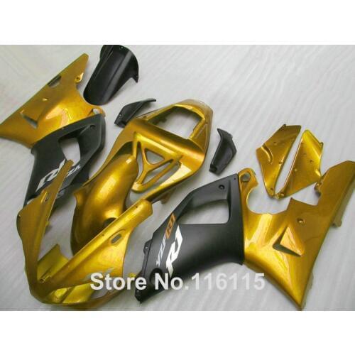 Top quality fairings set for YAMAHA YZF R1 2000 2001 matte black golden ABS fairing kit R1 00 01 Injection molding 3127