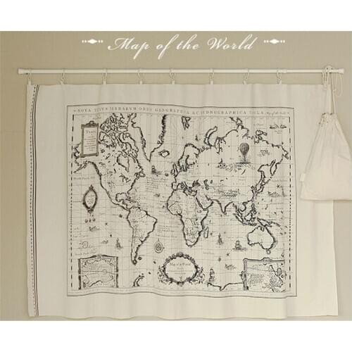 High Quality 70*150cm Map positioning cotton linen fabric Cotton Linen Fabric DIY Sewing Craft for Curtain Pillow Cotton Patchwo
