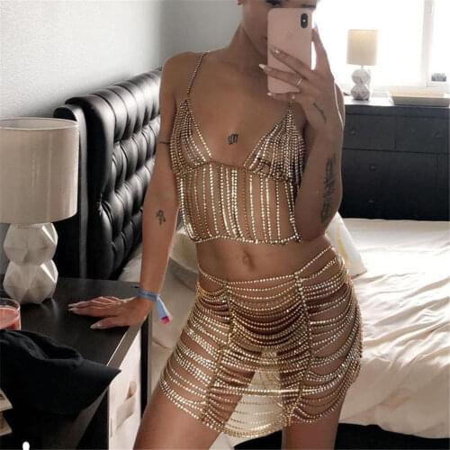 Womens fashion luxury body jewelry waist chain sexy exquisite Rhinestone Crystal underwear Valentines Day giftaccessories