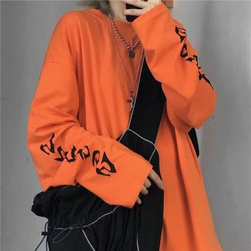 Vintage Letter Print T-shirt Female Korean Harajuku Womens T-shirts Tops Japanese Kawaii Ladies Ulzzang Clothes For Women