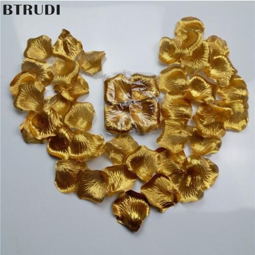 1000pcs/lot Cheap Slik Artificial Rose Petal Wedding Party Decoration Festival Decor Simulation Flower Petals gold silver Colors