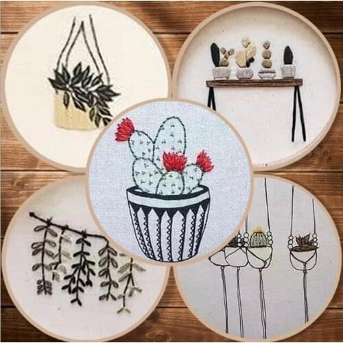 15cm Flower Shop Plant Series European embroidery kit simple three-dimensional embroidery Ribbon kit embroidery needlework