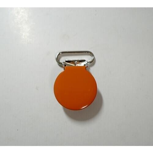 25pcs 20mm 3/4" #6 ORANGE Round Pacifier Clips