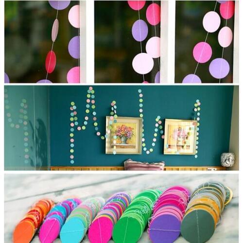 4meter heart dots paper Flag Party bell garland Decoration Banner Bunting for birthday wedding event