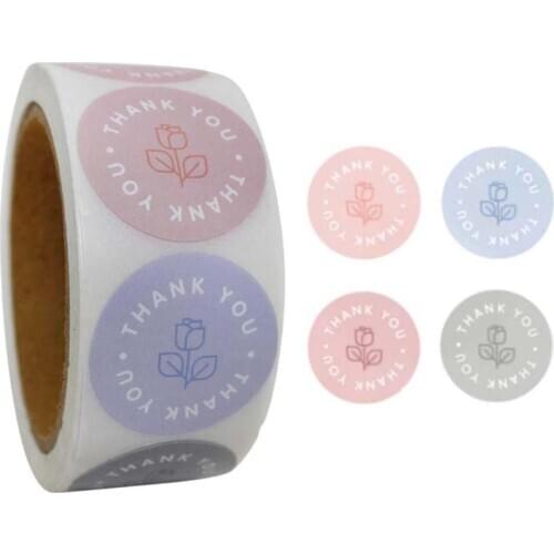 500pcs 1inch Rose Thank You Sticker Seal Labels Handmade Scrapbooking Decoration