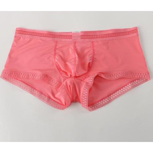 Men Boxers Men Underwear Brief Man Ice Silk Large Size Mens Shorts with Print Low-Rise U Pouch New Sexy Man Pack Mens Panties