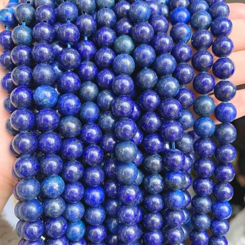 2/3/4/6/8/10/12mm Natural Lapis Lazuli Stone Beads Round Loose Beads For Accessories Jewellery Making Bracelet 15" Strand