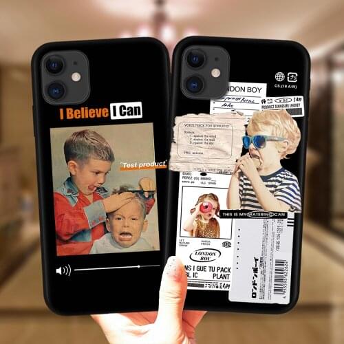 For iPhone 11 12 Pro XS Max XR X 6 6S 7 8 Plus 5S SE 2020 Cover Funny Boy Girl Retro Label Art Couples Phone Case Silicone Coque