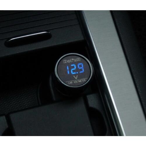 DC 12V 24V 36V Digital Voltmeter Plug Blue Volt Meter Car Boat Cigarette Lighter Socket