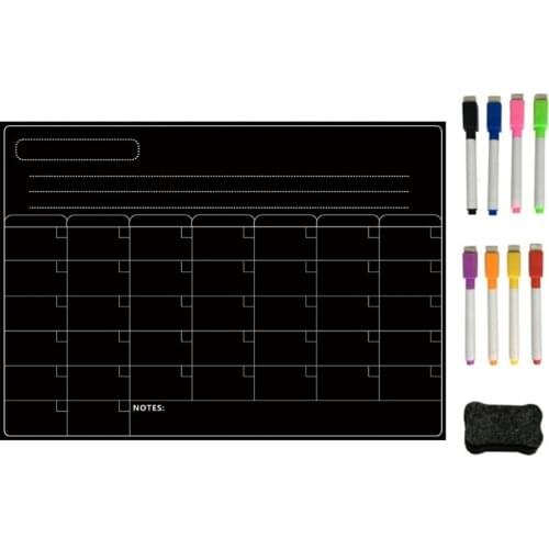 Magnetic Refrigerator Chalkboard,Weekly Menu, Meal Planner, Grocery Shopping List, Board, for Kitchen Fridge