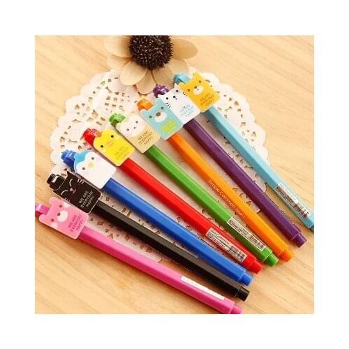 25pcs Cartoon color Gel pen Marking stylus creative hexagon body 13.5cm longth free shipping