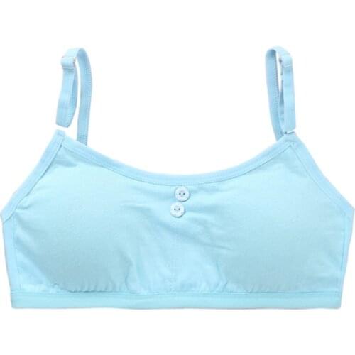2Pc/Lot Girls Cotton Bra Puberty Teenage Breathable Undewear Kids Clothes Children Vest