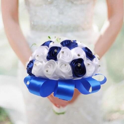 25cm Artificial Flowers 5 Colors Silk Wedding Bouquet Bride Holding Flowers Fake Flowers For Party Wedding Decor