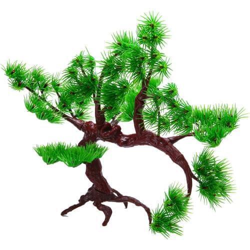 1pc Aquarium Artificial Plants Bonsai Tree Rockery Plastic Plant Pine Tree for Fish Tank Aquarium Ornament