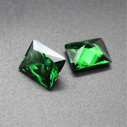 Joanlyn Emerald Rectangle Faceted Gemstone Rectangle Princess Cut Medium Green Emerald Gem Multiple Sizes to Choose C17E