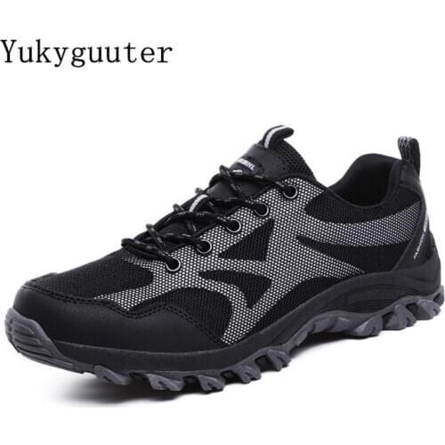 Men Hiking Shoes Outdoor Trekking Sports Climbing Boots Summer Breathable Mesh Non-slip Walking Trainers Camping Comfortable