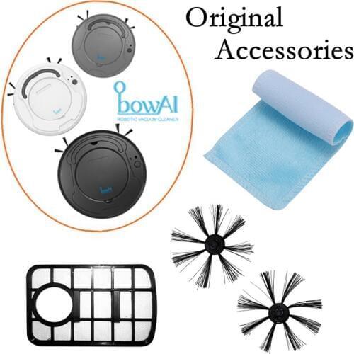 Original Accessories Bowai Robot Vacuum Cleaner Replacement Parts Extra Cleaning Brush/Mop Cloth/Dust Box Accessory Set
