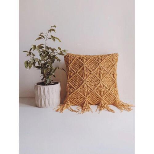 Macrame cushion cover Boho pillow cover Handmade macrame cushion cover Customized size and color