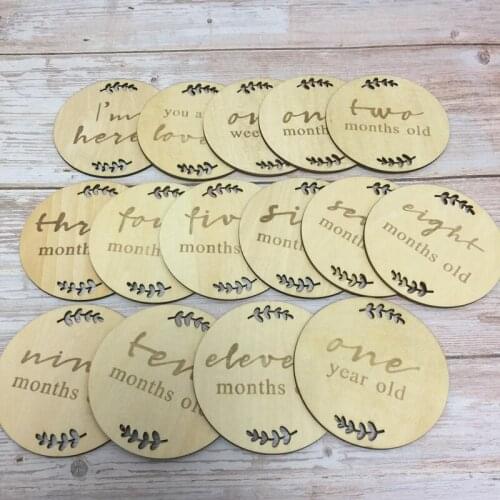 One set Baby shower gift newborn photography props baby milestone cards