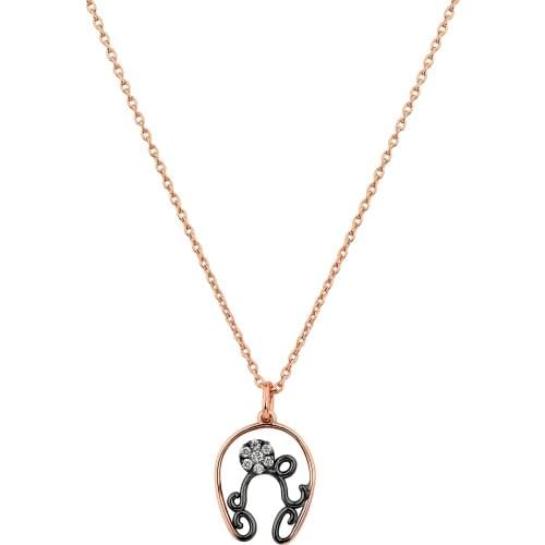 14k Gold Natural Diamond Luck Necklace PN031