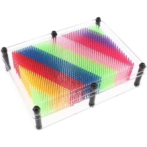 Plastic 3D Pin Art Sculpture Pin Impression Toy Hand Mold Board Great Toy for Kids Adults Children