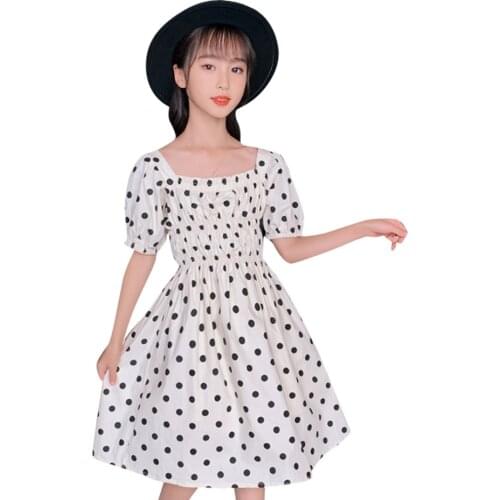 Dress Girl Dot Pattern Girls Party Dress Kids Casual Style Children Dresses Summer Girls Clothes 6 8 10 12 14